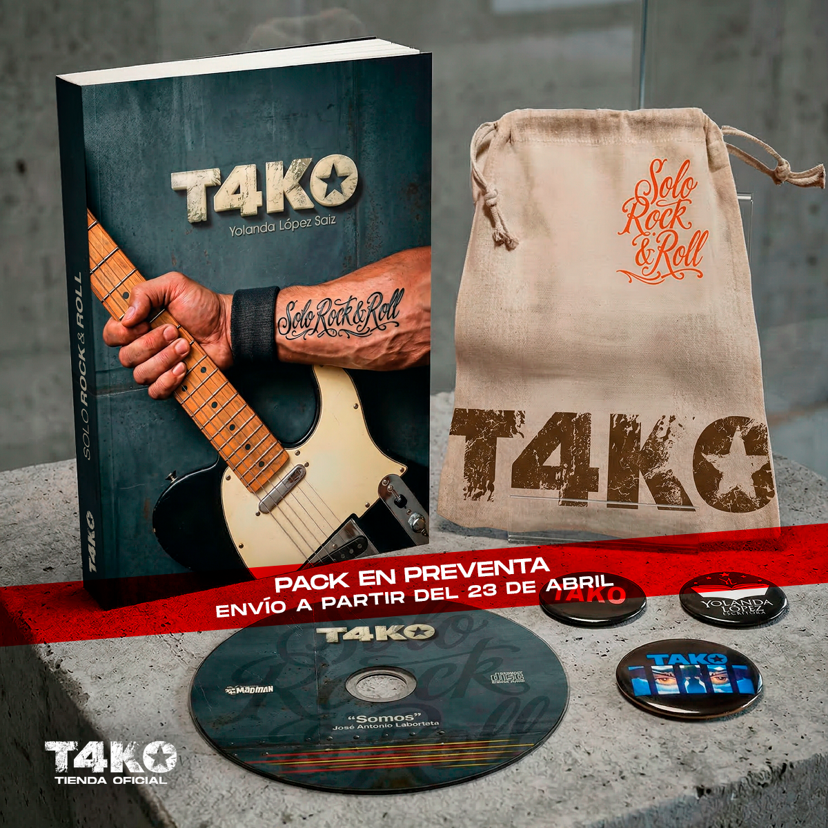 PREVENTA - Pack Saco + Libro "Solo Rock and Roll" de Yolanda López Saiz - FIRMADO