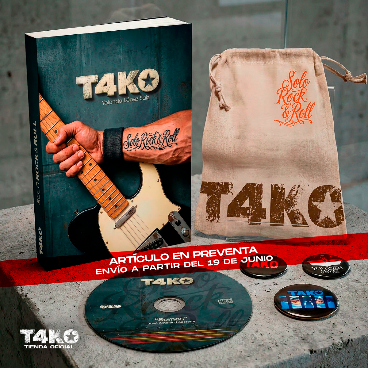 PREVENTA - Pack Saco + Libro "Solo Rock and Roll" de Yolanda López Saiz - FIRMADO